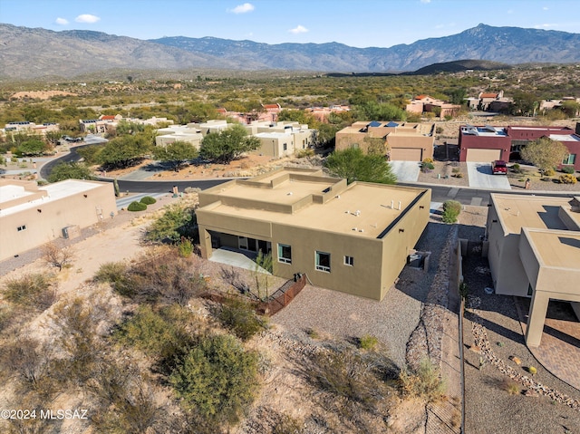 drone / aerial view with a mountain view