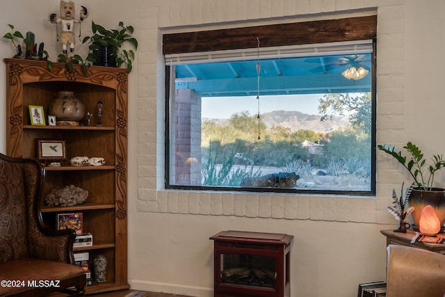 room details with a mountain view