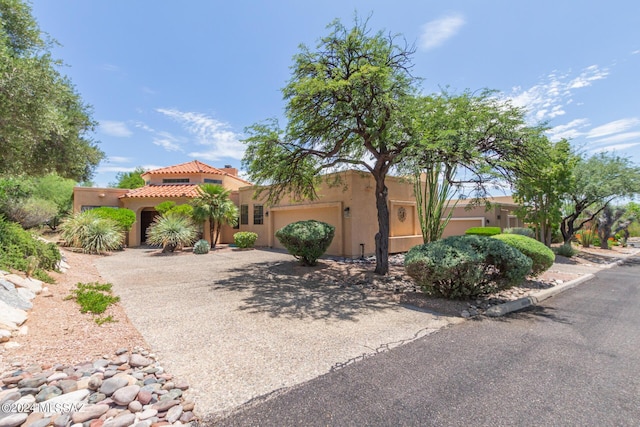 view of front of home with a garage