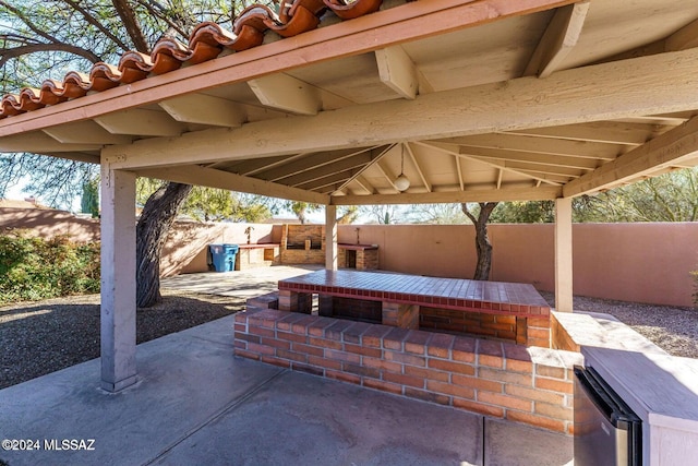 view of patio / terrace featuring a gazebo