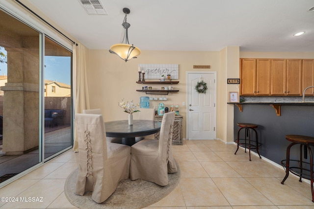 view of tiled dining area