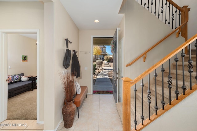 view of tiled entrance foyer