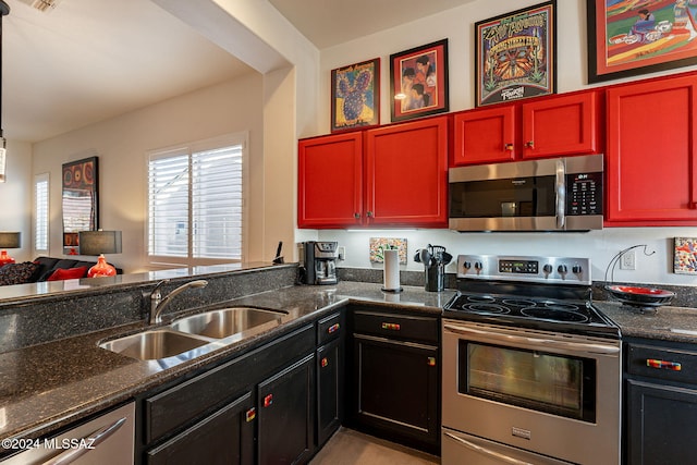 kitchen with appliances with stainless steel finishes and sink