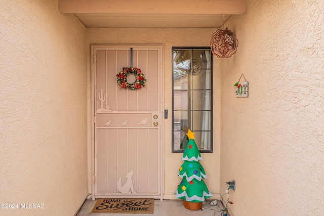 view of doorway to property