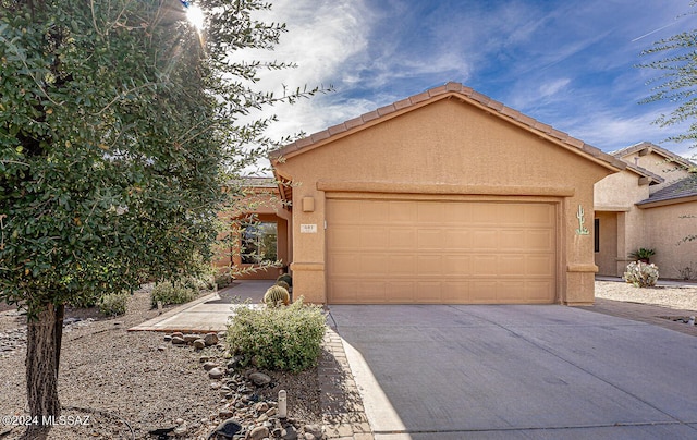 view of front of house with a garage