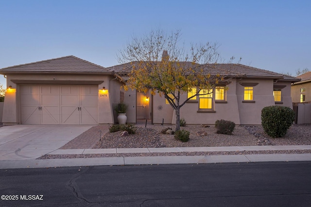 view of front of home featuring a garage