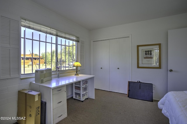 view of carpeted office