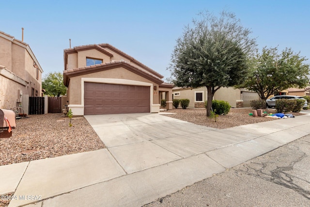 view of front of house with a garage