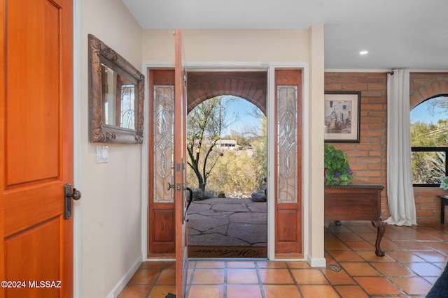 view of tiled foyer