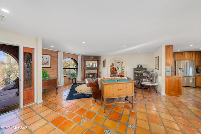 view of tiled living room