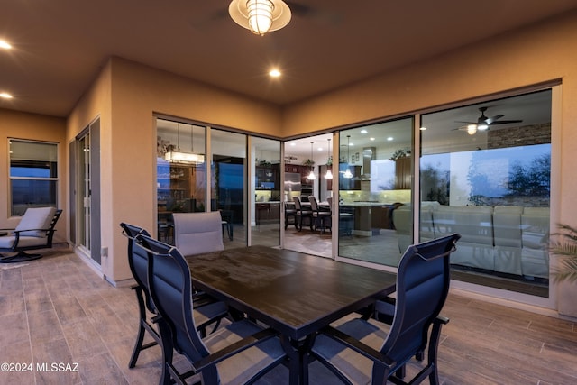 view of patio with ceiling fan