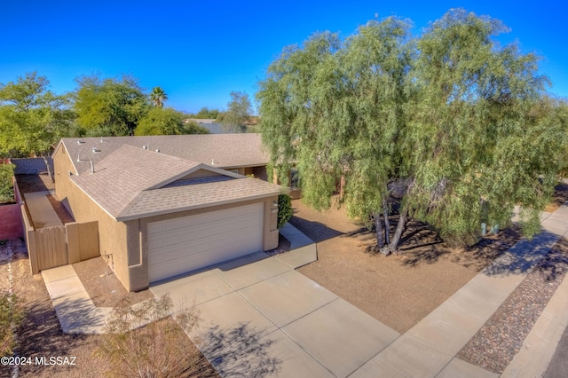 view of front of home with a garage