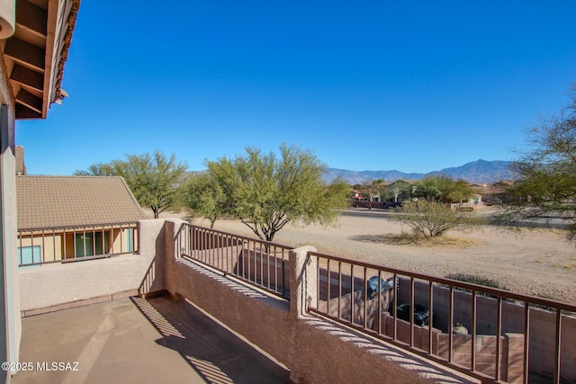 balcony with a mountain view