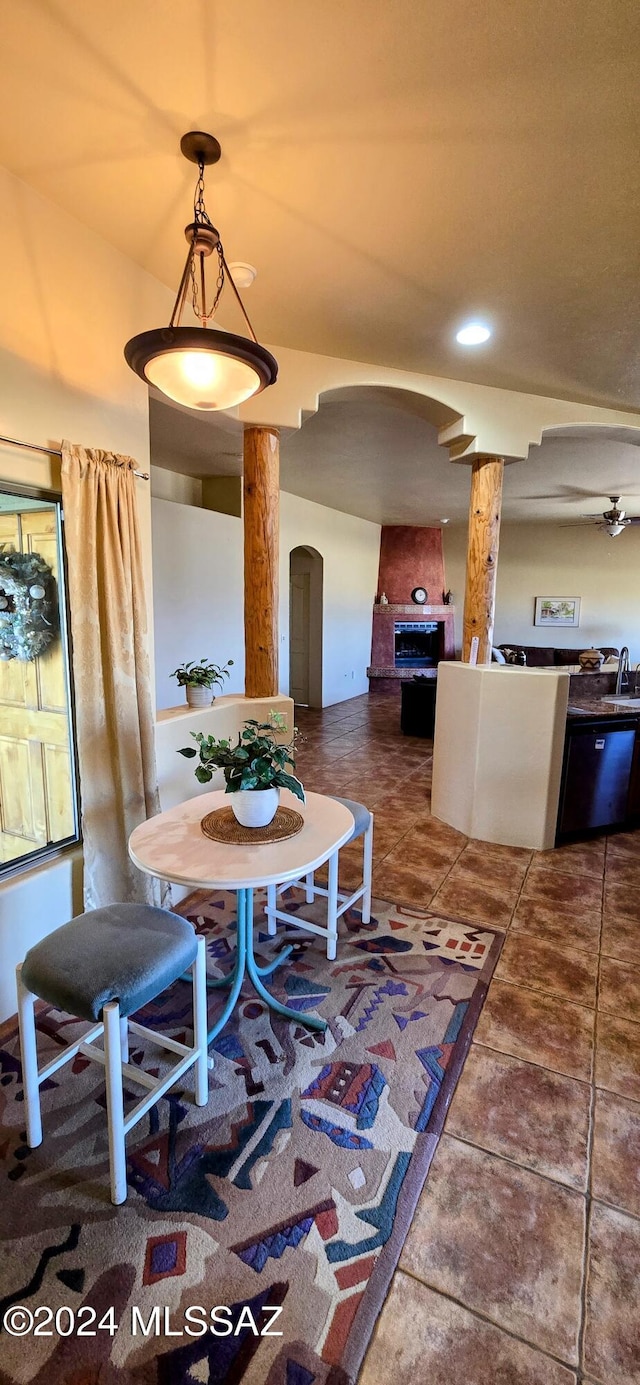 dining room featuring sink