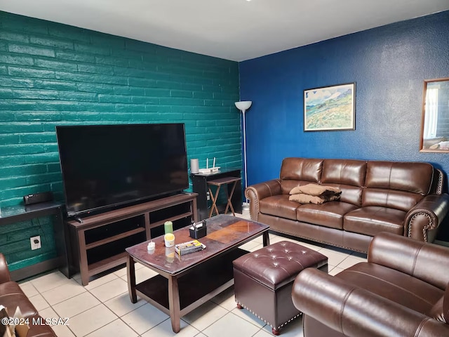 view of tiled living room