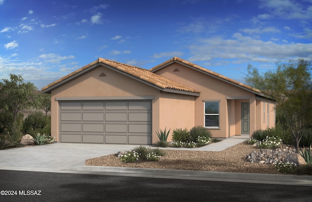 view of front facade with a garage