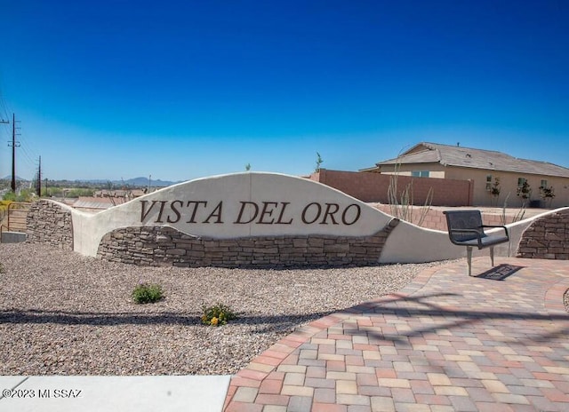 view of community sign