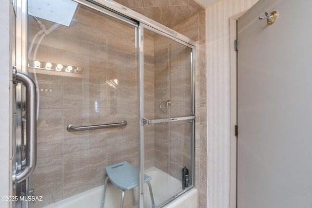 bathroom featuring enclosed tub / shower combo