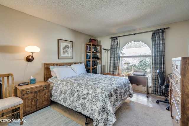 bedroom with a textured ceiling