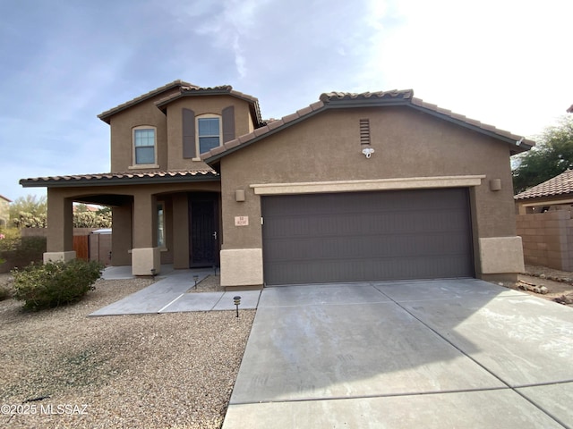 view of front facade with a garage