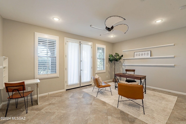 sitting room featuring plenty of natural light