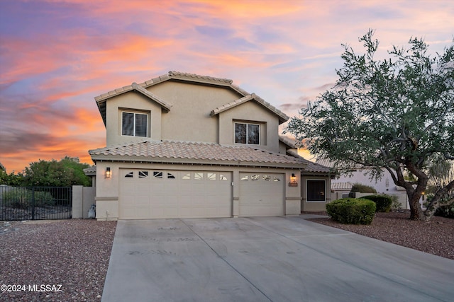 view of front of home featuring a garage