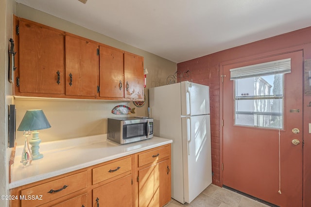 kitchen with white refrigerator