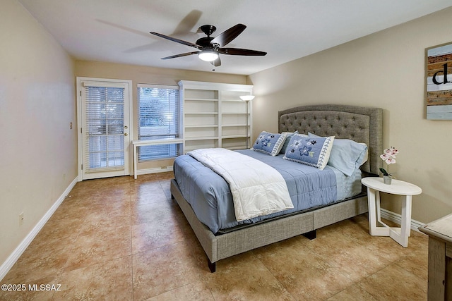 bedroom with ceiling fan