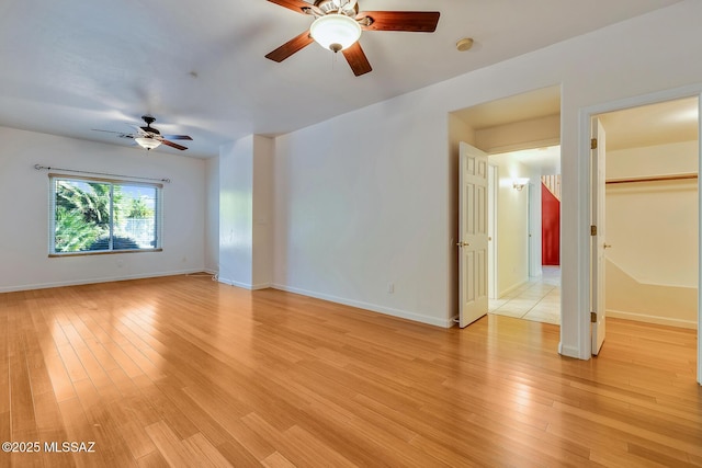 empty room featuring light wood-type flooring