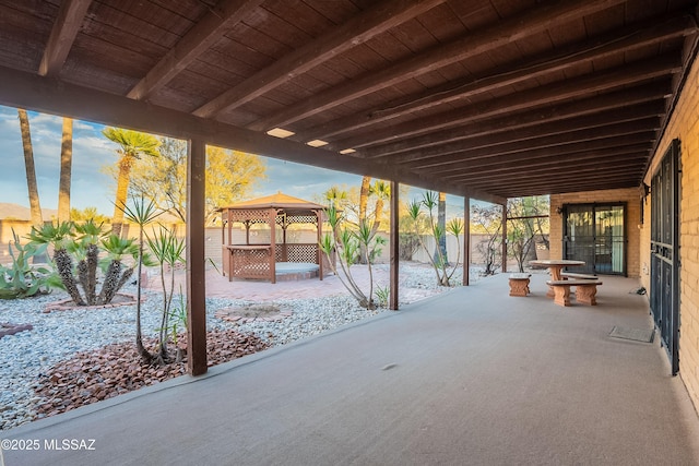 view of patio with a gazebo