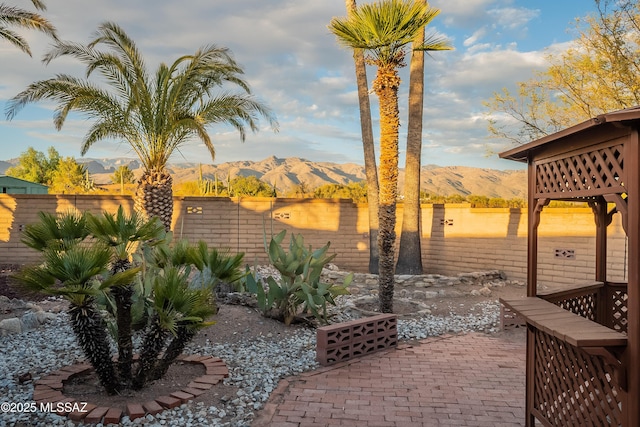 exterior space with a mountain view