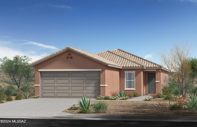 view of front facade featuring a garage