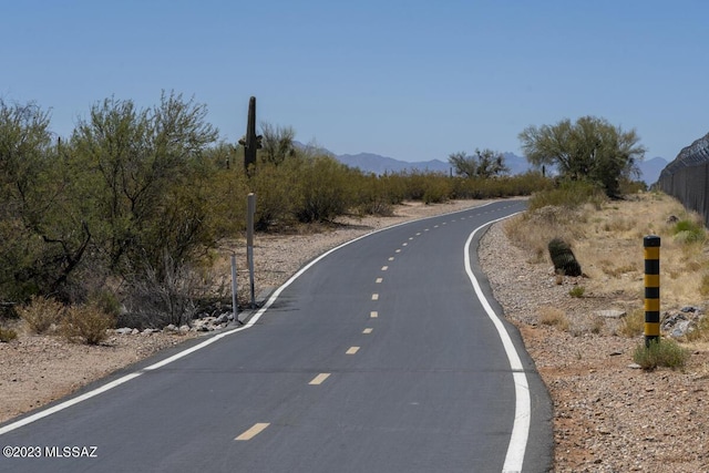 view of road with a mountain view