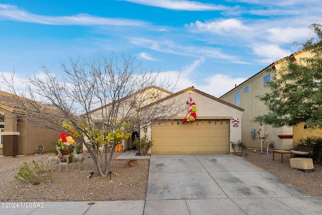 view of front of property featuring a garage