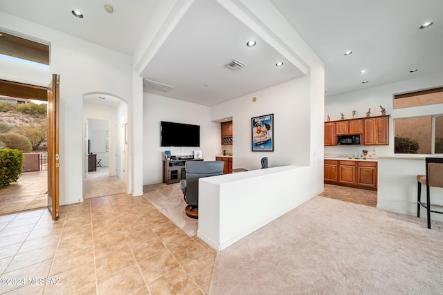 view of carpeted living room