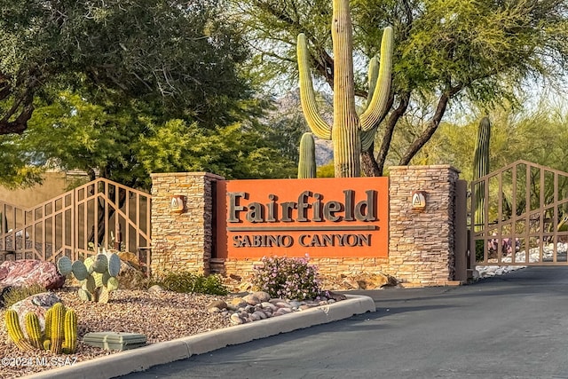 view of community sign