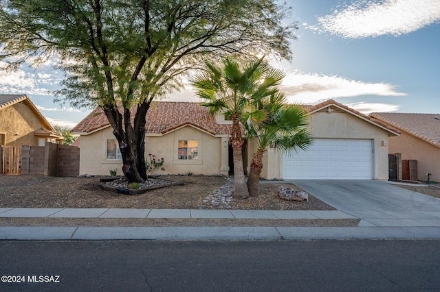 view of front of home featuring a garage