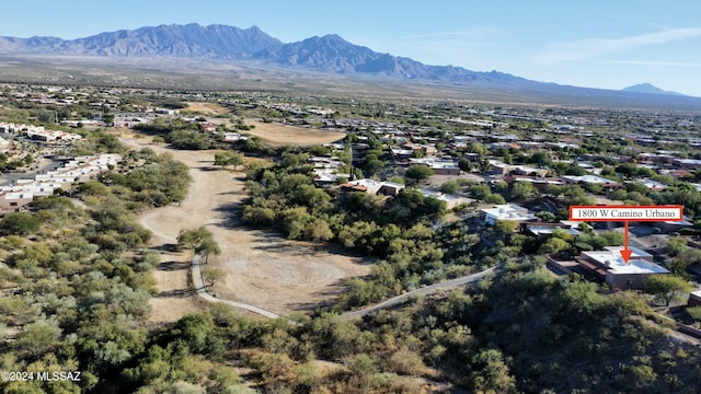 aerial view with a mountain view