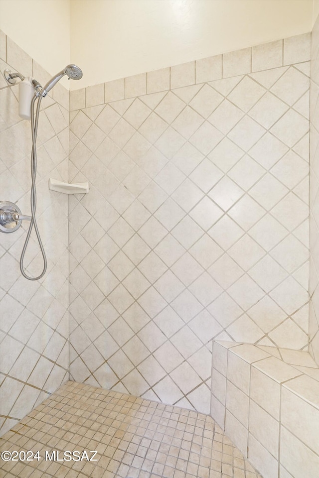 bathroom featuring a tile shower