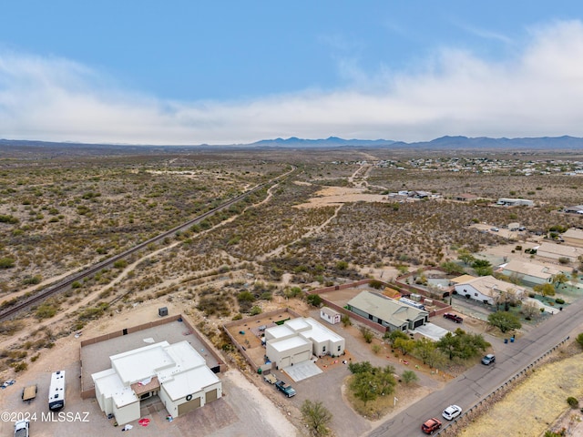 drone / aerial view with a mountain view