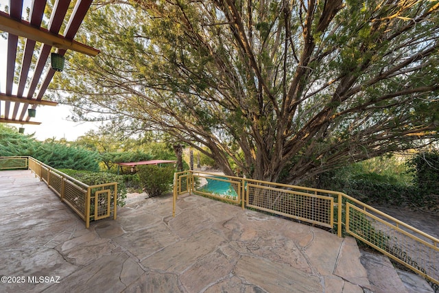 view of patio / terrace with a pool