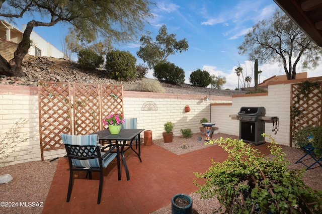view of patio / terrace with area for grilling