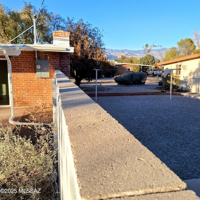 exterior space with a mountain view