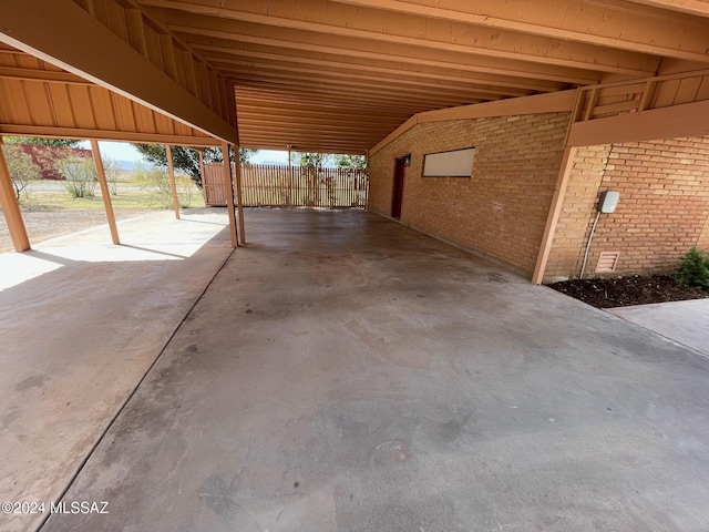 view of patio featuring a carport