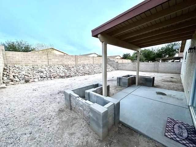 view of patio with a fenced backyard