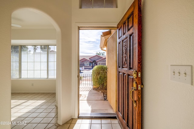 view of tiled foyer