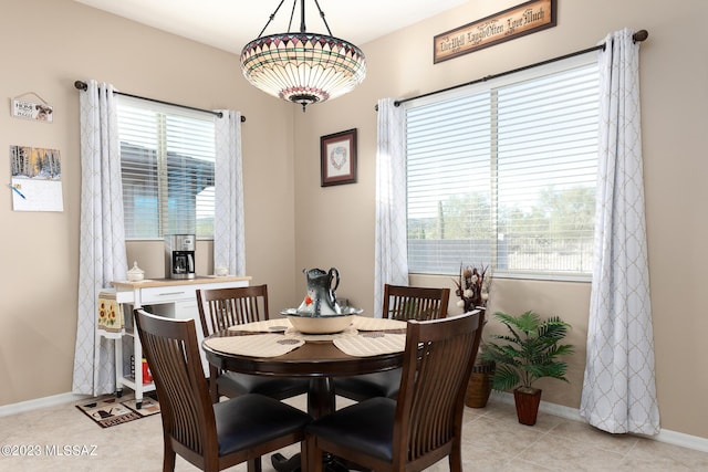 view of tiled dining space