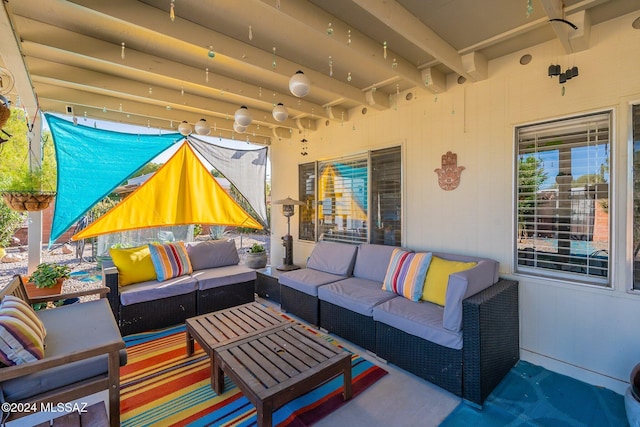 view of patio / terrace with an outdoor living space