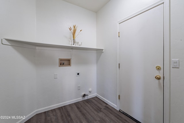 laundry area with hookup for an electric dryer, dark hardwood / wood-style flooring, and hookup for a washing machine