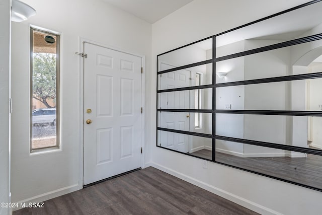 entrance foyer featuring dark hardwood / wood-style floors